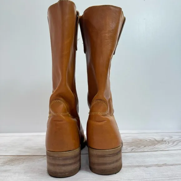 Vintage 1987 Landis Leather Western Biker Boots in Original Box Made in the USA