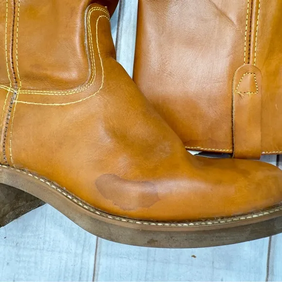 Vintage 1987 Landis Leather Western Biker Boots in Original Box Made in the USA