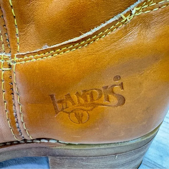 Vintage 1987 Landis Leather Western Biker Boots in Original Box Made in the USA