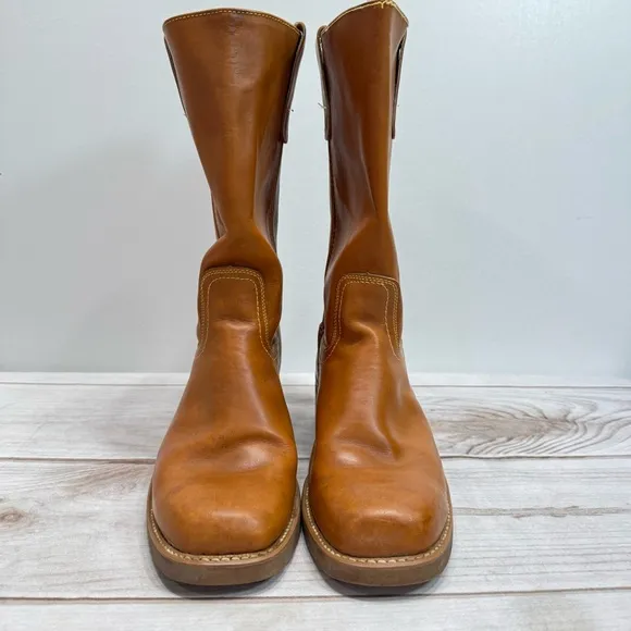 Vintage 1987 Landis Leather Western Biker Boots in Original Box Made in the USA