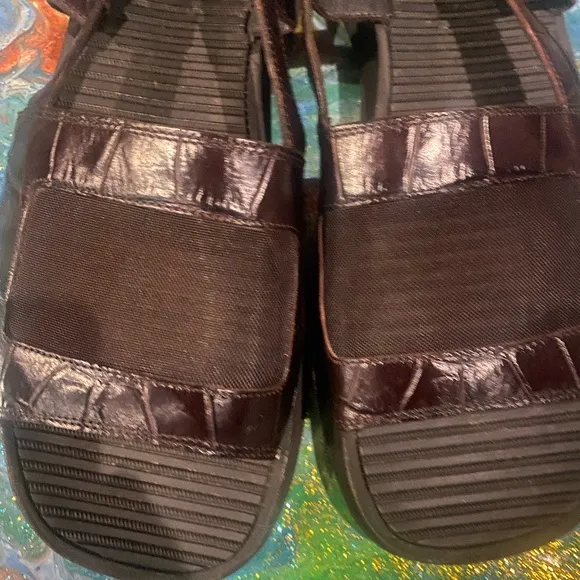 Vintage 2000s GIANNI VERSACE brown Strappy Sandals size 12