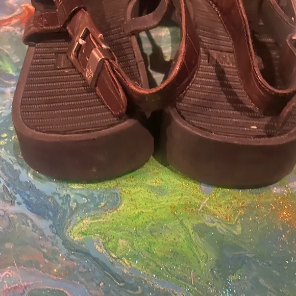 Vintage 2000s GIANNI VERSACE brown Strappy Sandals size 12