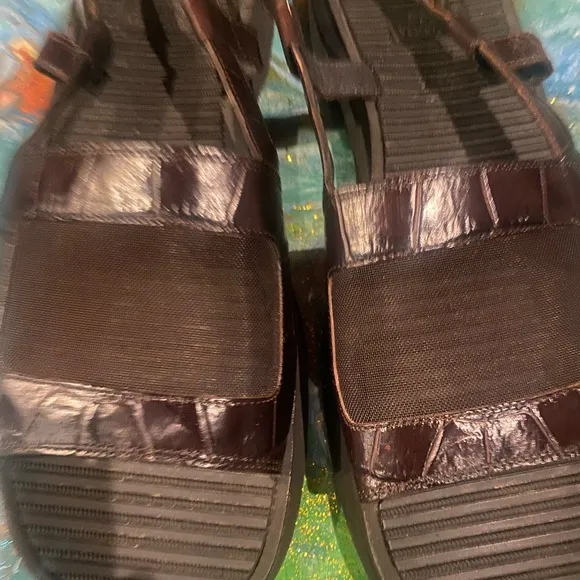 Vintage 2000s GIANNI VERSACE brown Strappy Sandals size 12