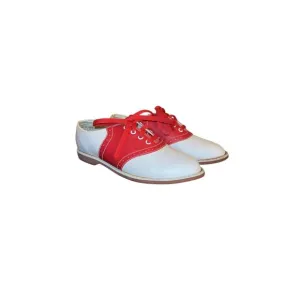 Vintage 80s Red &amp; White Saddle Shoes – Women’s Size 8M – Made in Taiwan R.O.C.