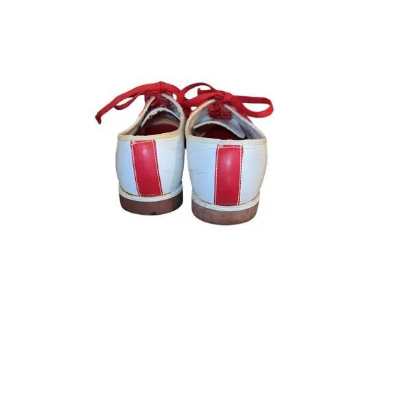 Vintage 80s Red &amp; White Saddle Shoes – Women’s Size 8M – Made in Taiwan R.O.C.