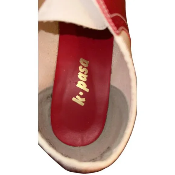 Vintage 80s Red &amp; White Saddle Shoes – Women’s Size 8M – Made in Taiwan R.O.C.