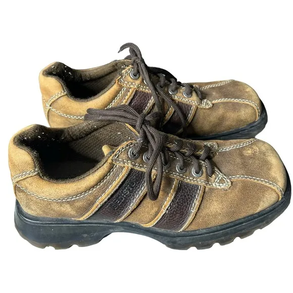 Vintage 90s Bed Stu Leather Shoes Mens 43 Brown Lace Up Square Toe Sneakers