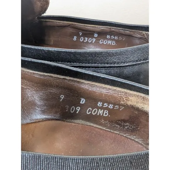 Vintage Allen Edmonds Leather Tassel Dress Shoes Black Men 9 D Made In USA