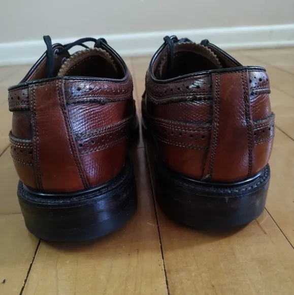 Vintage Borogue JC Penney Shoe Classics Men's Brown Leather Wingtip Dress Shoes