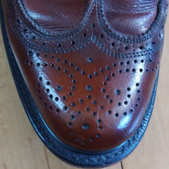 Vintage Borogue JC Penney Shoe Classics Men's Brown Leather Wingtip Dress Shoes