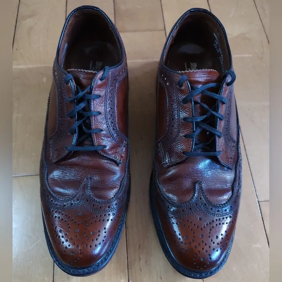 Vintage Borogue JC Penney Shoe Classics Men's Brown Leather Wingtip Dress Shoes