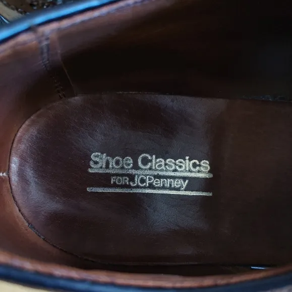 Vintage Borogue JC Penney Shoe Classics Men's Brown Leather Wingtip Dress Shoes