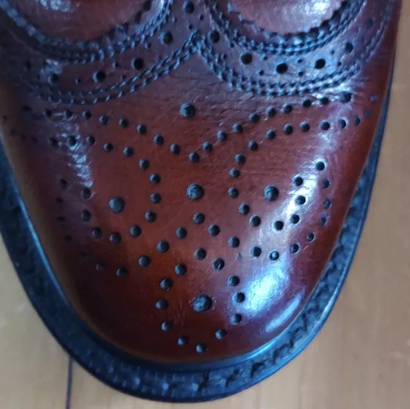 Vintage Borogue JC Penney Shoe Classics Men's Brown Leather Wingtip Dress Shoes