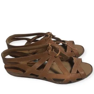 Vintage East Fifth Brown Low Wedge Gladiator Strappy Sandals Siz 7 1/2