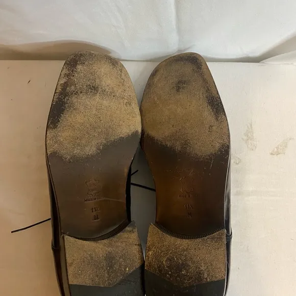Vintage Elegant R. Martegani Black Leather alligator pattern Men's Shoes SZ 11.5