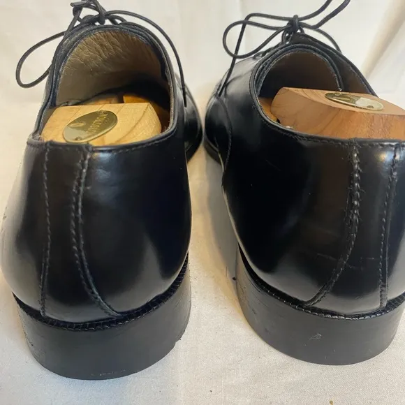 Vintage Elegant R. Martegani Black Leather alligator pattern Men's Shoes SZ 11.5
