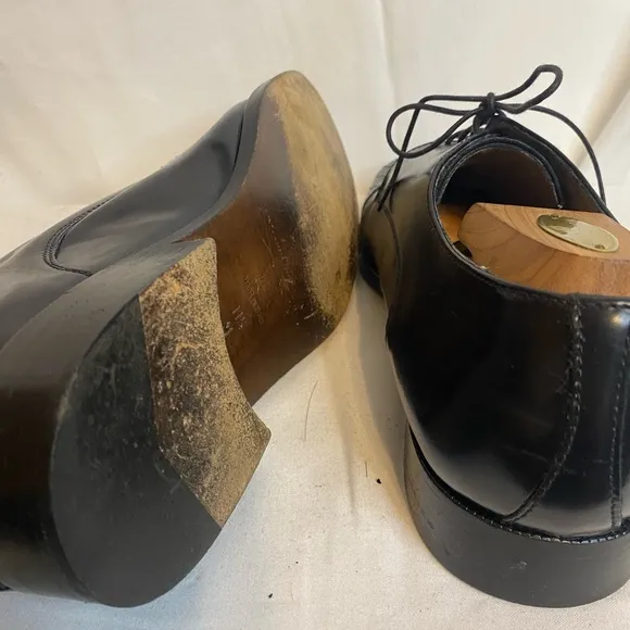 Vintage Elegant R. Martegani Black Leather alligator pattern Men's Shoes SZ 11.5
