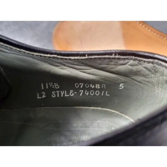 Vintage Footjoy Classics Oxford Dress Shoes Men Sz 11.5B Black Leather Formal US
