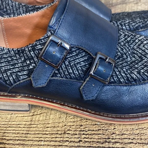 Vintage Foundry‎ Co. Avalite Monk Strap Leather Dress Shoes Men's size 10 Blue