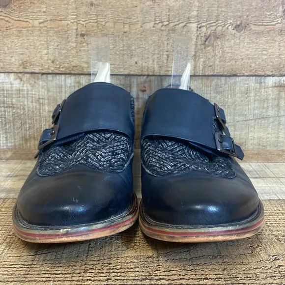 Vintage Foundry‎ Co. Avalite Monk Strap Leather Dress Shoes Men's size 10 Blue