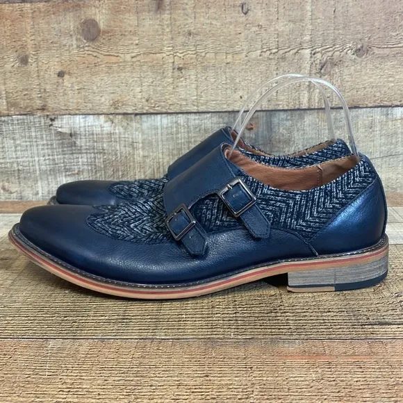 Vintage Foundry‎ Co. Avalite Monk Strap Leather Dress Shoes Men's size 10 Blue