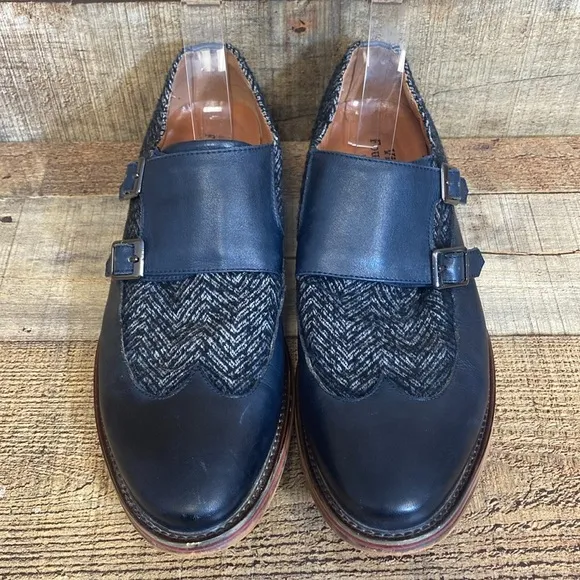 Vintage Foundry‎ Co. Avalite Monk Strap Leather Dress Shoes Men's size 10 Blue