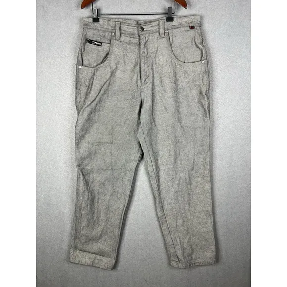 Vintage FUBU Carpenter Denim Jeans Mens 38x34 Baggy Grunge Y2K Gray Silver