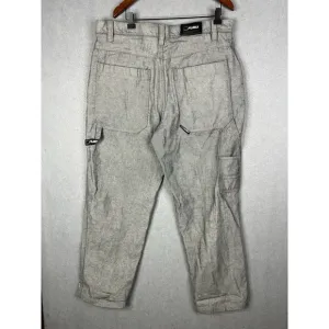 Vintage FUBU Carpenter Denim Jeans Mens 38x34 Baggy Grunge Y2K Gray Silver