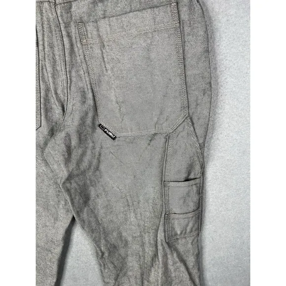 Vintage FUBU Carpenter Denim Jeans Mens 38x34 Baggy Grunge Y2K Gray Silver