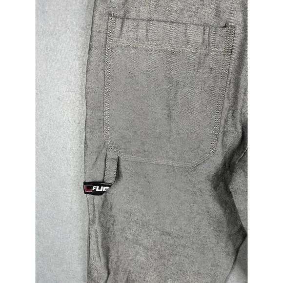 Vintage FUBU Carpenter Denim Jeans Mens 38x34 Baggy Grunge Y2K Gray Silver