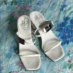 Vintage Gucci Strappy Sandals Silver Accent - 6B