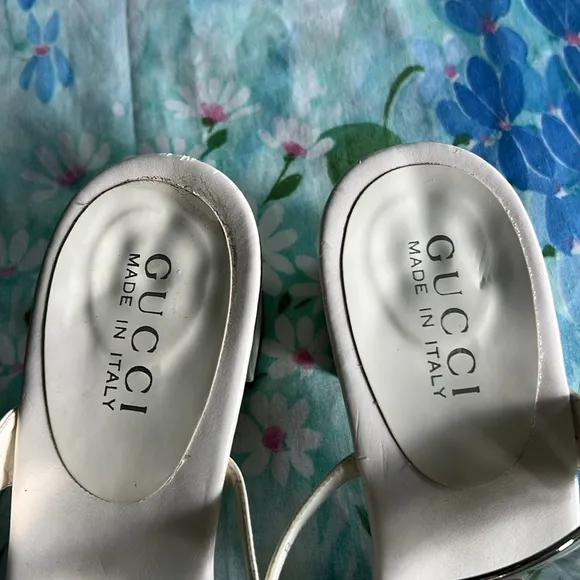Vintage Gucci Strappy Sandals Silver Accent - 6B