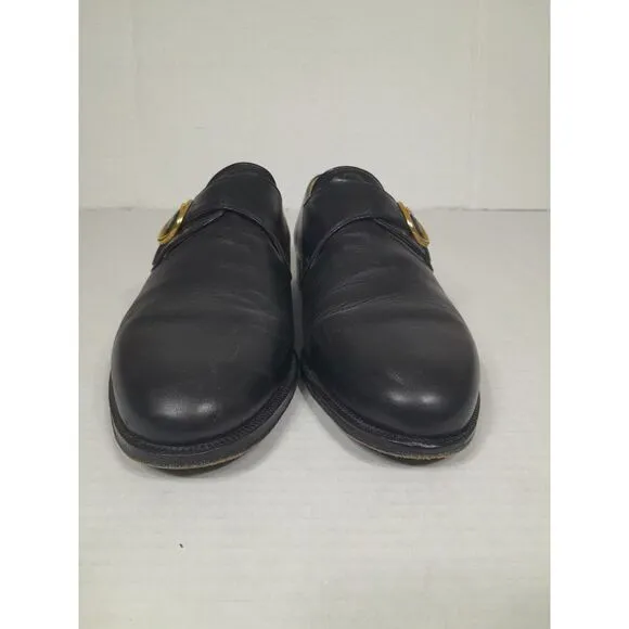 Vintage Magnanni Marco Monkstrap Dress Shoes Men's Sz 9 Black Gold‎