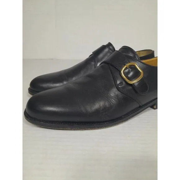 Vintage Magnanni Marco Monkstrap Dress Shoes Men's Sz 9 Black Gold‎