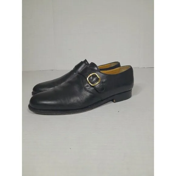 Vintage Magnanni Marco Monkstrap Dress Shoes Men's Sz 9 Black Gold‎