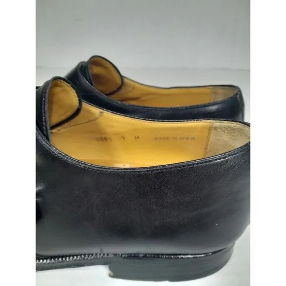 Vintage Magnanni Marco Monkstrap Dress Shoes Men's Sz 9 Black Gold‎