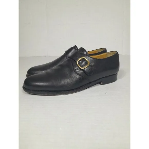 Vintage Magnanni Marco Monkstrap Dress Shoes Men's Sz 9 Black Gold‎