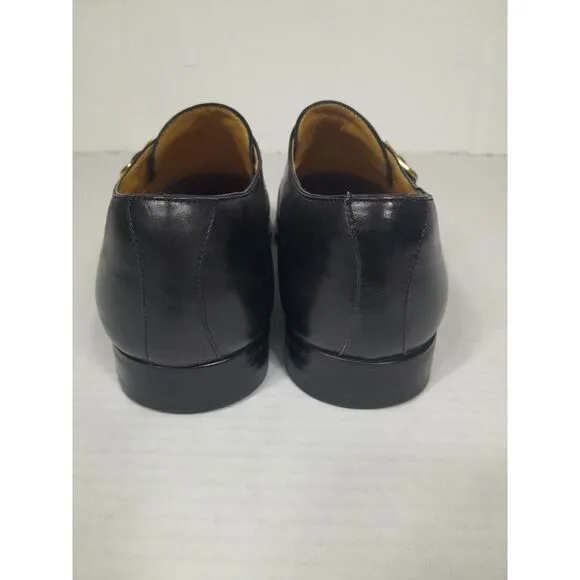 Vintage Magnanni Marco Monkstrap Dress Shoes Men's Sz 9 Black Gold‎