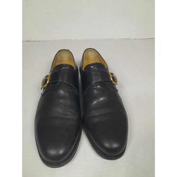 Vintage Magnanni Marco Monkstrap Dress Shoes Men's Sz 9 Black Gold‎