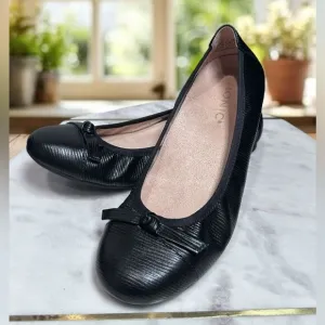 VIONIC Amorie Leather knotted vamp bow Ballet Flat Slip On Shoes Womens 6 EU 36