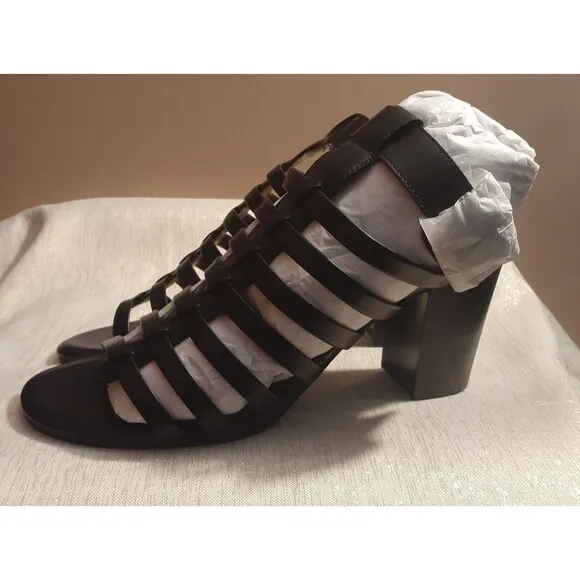 Vionic Perk Sami Block Heels Sandals Solid Black Size 11 Strappy