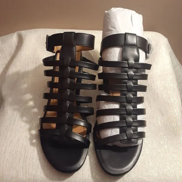 Vionic Perk Sami Block Heels Sandals Solid Black Size 11 Strappy