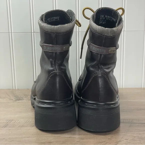 Vtg 90's Dr Martens 9279 DM's Brown 8 Eyelet Boots Made in England Mens UK sz 7