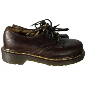 VTG. Dr. Martens 8168 Original Brown Leather Oxford Shoes England UK Sz 12 Youth