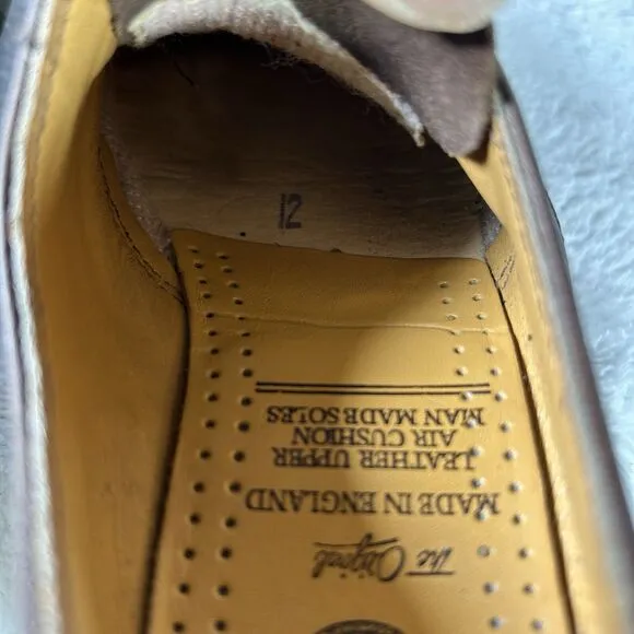 VTG. Dr. Martens 8168 Original Brown Leather Oxford Shoes England UK Sz 12 Youth