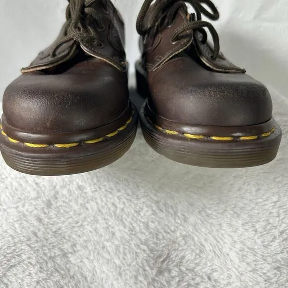 VTG. Dr. Martens 8168 Original Brown Leather Oxford Shoes England UK Sz 12 Youth
