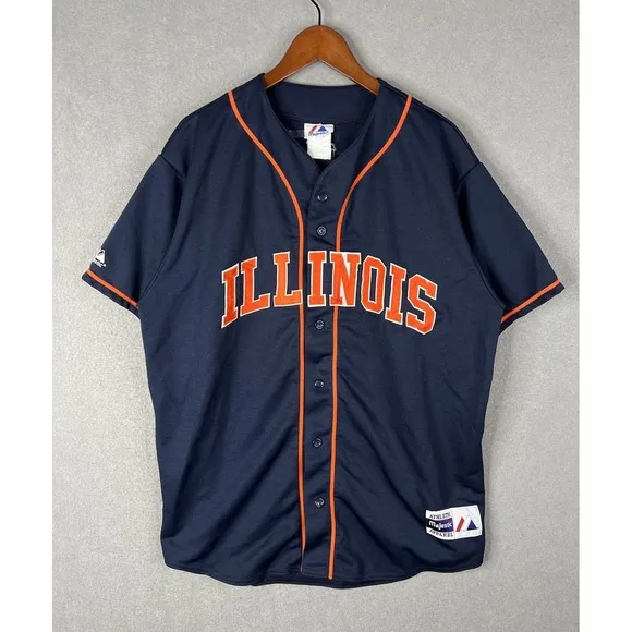 VTG University of Illinois Fighting Illini Baseball Jersey Majestic XL