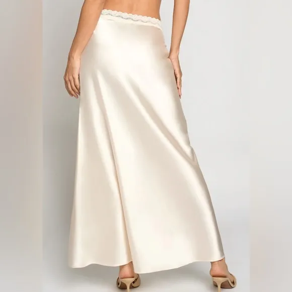 Waist Lace SlipSkirt - Champagne