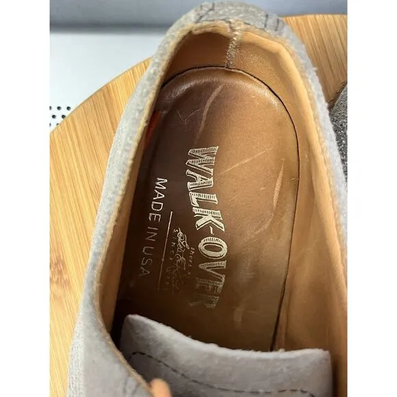 Walk-Over Shoes Mens Size 8 Tan Orange Suede Dress Shoes Made in USA R03922