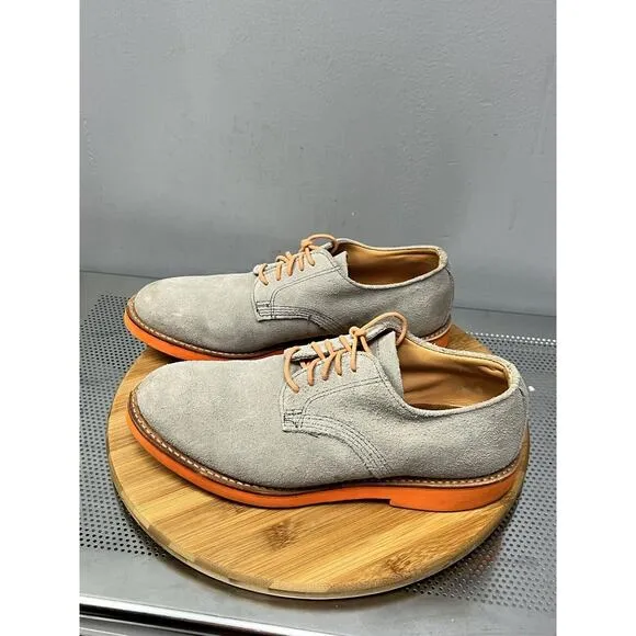 Walk-Over Shoes Mens Size 8 Tan Orange Suede Dress Shoes Made in USA R03922